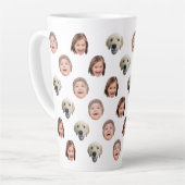 Custom 17 oz Funny Baby Kids Family Face 3 Photos Latte Mok (Linkerhoek)