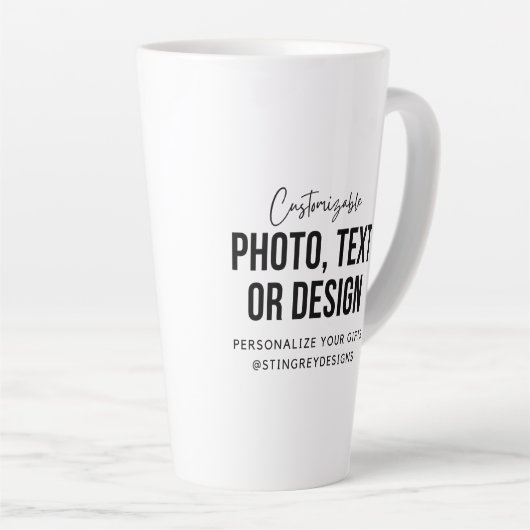 Custom 17 oz Latte Mug | Personalized Coffee Cup Latte Mok (Rechterhoek)