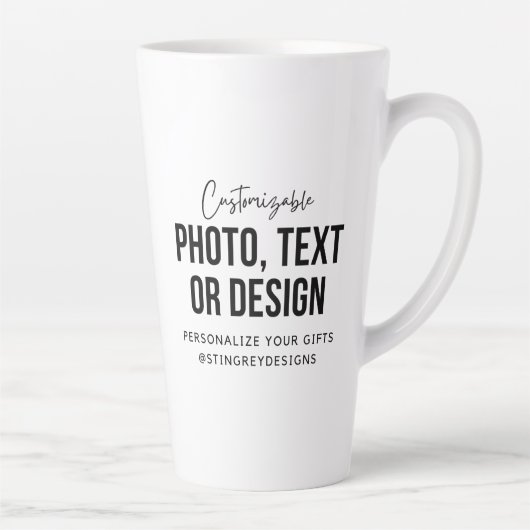 Custom 17 oz Latte Mug | Personalized Coffee Cup Mok (Rechts)