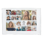 Custom 17 Photo Collage - Zwart Wit tekst Kussensloop (Voorkant)