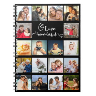 Custom 18 Photo Collage Love is een geweldig ding Notitieboek