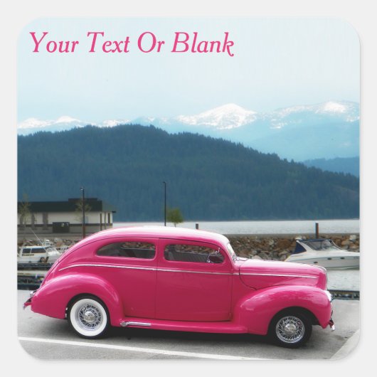 Custom 1940 Famous American Make Sedan Vierkante Sticker (Voorkant)