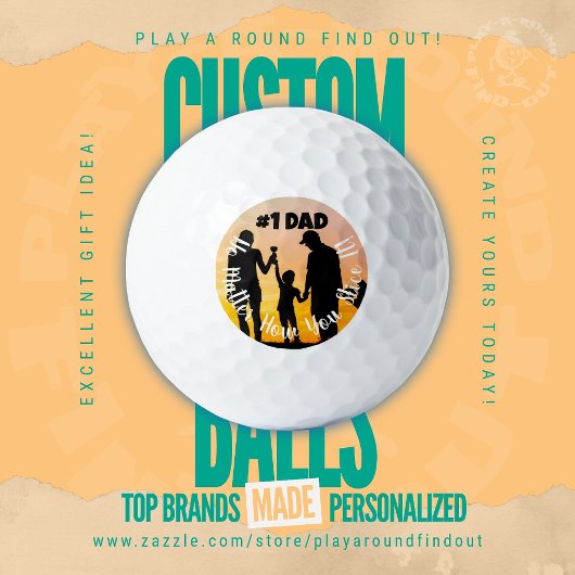Custom #1 Dad Gift For Fathers Titleist Pro V1 Golfballen