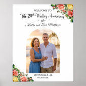 Custom 1 Photo 20th Wedding Anniversary Welcome  Poster (Voorkant)