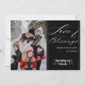 Custom 1 Photo Family Name Year Luxurious Script Kaart (Voorkant)