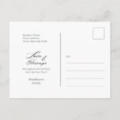 Custom 1 Photo Luxurious Script Family Name Year Feestdagenkaart (Achterkant)