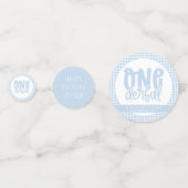 Custom 1e verjaardag schattig pastel blauw onederf confetti (Voorkanten)