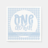 Custom 1e verjaardag schattig pastel blauw onederf servet (Voorkant)