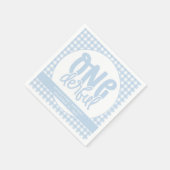 Custom 1e verjaardag schattig pastel blauw onederf servet (Hoek)