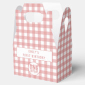 Custom 1e verjaardag schattige pastel roze onederf bedankdoosjes (Geopend)