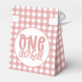 Custom 1e verjaardag schattige pastel roze onederf bedankdoosjes (Achterkant)