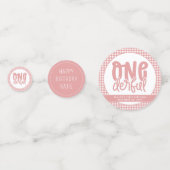 Custom 1e verjaardag schattige pastel roze onederf confetti (Voorkanten)