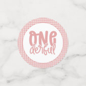 Custom 1e verjaardag schattige pastel roze onederf confetti (Kleine voorkant)