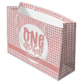 Custom 1e verjaardag schattige pastel roze onederf groot cadeauzakje (Achterkant Gekanteld)