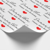 Custom 1st 2nd 10th 20th 30th 40th Birthday Party Cadeaupapier (Hoek)