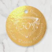 Custom 1st,8th,50th, Bruiloft Jubileum Hart Bedankjes Labels (Voorkant)