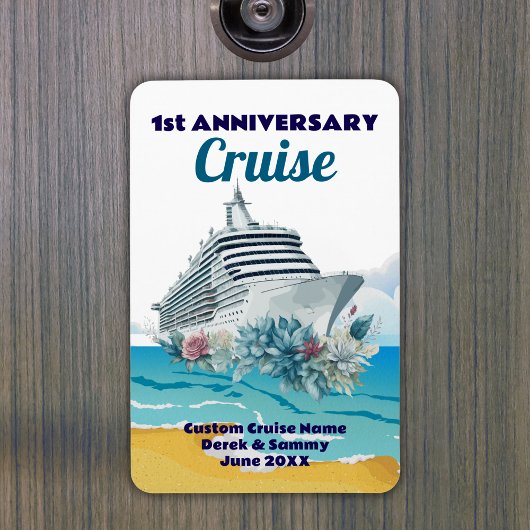 Custom 1st Anniversary Cruise Cabin Door Magneet