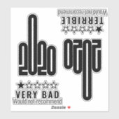 Custom 2020 Middelvinger Bad Review Zwart 4 Pack Sticker (Vel)