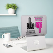 Custom 2020 middelvinger Review roze zwart 4-pack Sticker (Laptop op bureau)