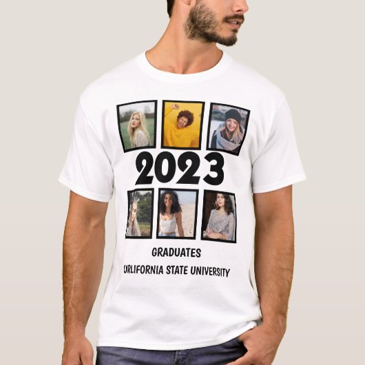 Custom 2023 Gradates 6 Fotocollage T-shirt (Voorkant)