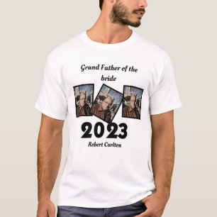 Custom 2023 Grootvader van de bruid Foto T-shirt