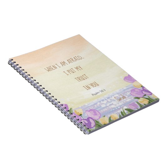 Custom 2024 JW Jaar Tekst Psalm 56:3 Tulp Ocean Notitieboek (Rechterzijde)