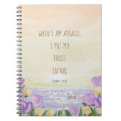 Custom 2024 JW Jaar Tekst Psalm 56:3 Tulp Ocean Notitieboek (Voorkant)