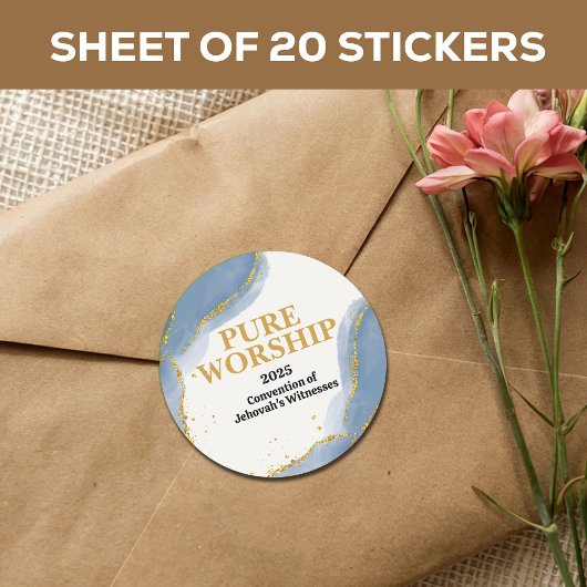 Custom 2025 JW Convention Pure Worship Ronde Sticker