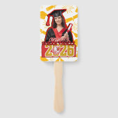 Custom 2026 Grad Fan for High School & College  Handwaaier (Achterkant)