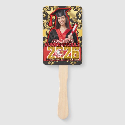 Custom 2026 Grad Fan for High School & College  Handwaaier (Voorkant)