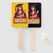 Custom 2026 Grad Fan for High School & College  Handwaaier (Voorkant en achterkant)