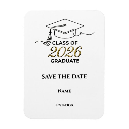 Custom 2026 Graduation Save the Date Magnet Magneet (Verticaal)