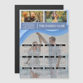 Custom 2026 Photo Family Name Calendar Magnetic  (Voorkant / Achterkant)