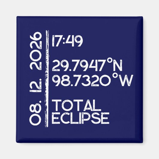 Custom 2026 Solar Eclipse Magneet (Voorkant)
