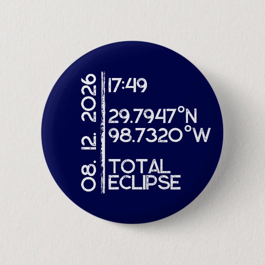 Custom 2026 Solar Eclipse Ronde Button 5,7 Cm (Voorkant)