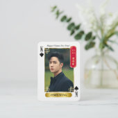 Custom 2030 Chinese New Year Poker Card with Photo Contactkaartje (Staand voorkant)