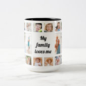Custom 20 familie foto collage familie houdt van m tweekleurige koffiemok (Center)