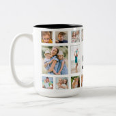 Custom 20 familie foto collage familie houdt van m tweekleurige koffiemok (Links)