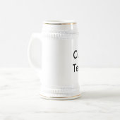 Custom 22oz Traditionele Bier Stein WIT & GOUD Bierpul (Voorkant links)