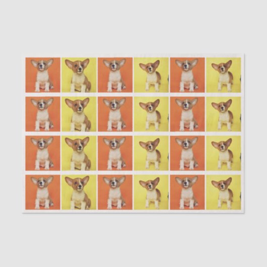 Custom 24 Photo Collage Your Pet Dog Picture On Tissuepapier (Voorkant)