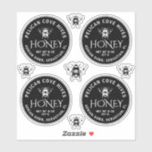 CUSTOM 2.5" VINYL Honing Label Bee Zwart (Vel)