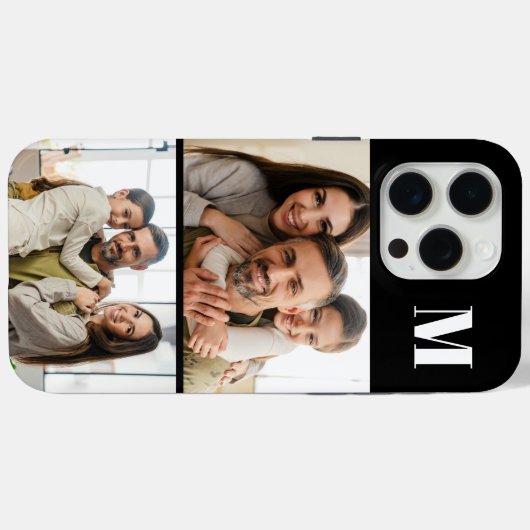 Custom 2 Family Photo & Monogrammed Case-Mate iPhone Case (Achterkant (horizontaal))