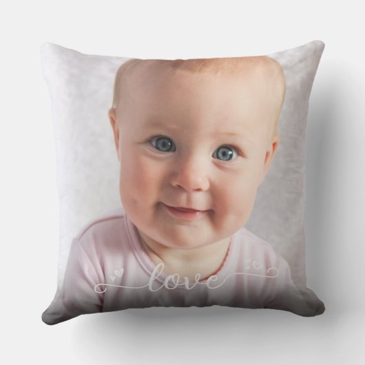 Custom 2 foto gepersonaliseerde liefde script mode kussen (Achterkant)