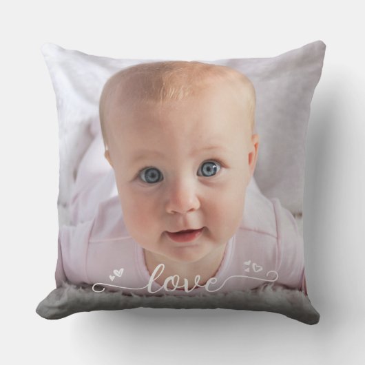 Custom 2 foto gepersonaliseerde liefde script mode kussen (Voorkant)