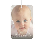 Custom 2 foto gepersonaliseerde liefde script mode luchtverfrisser (Voorkant)