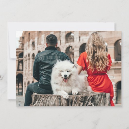 Custom 2 foto hond bruiloft kaart (Achterkant)