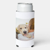 Custom 2 foto Schattigee familie huisdier Kinder h Seltzer Blikjeskoeler (Seltzer Voorkant)