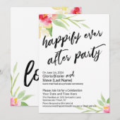 Custom 2 gelukkig ooit na het feest bloemenhand kaart (Voorkant / Achterkant)