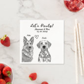 Custom 2 Pet getrokken gepersonaliseerde bruiloft  Servet (Insitu)