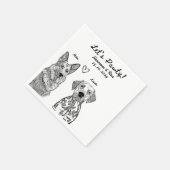 Custom 2 Pet getrokken gepersonaliseerde bruiloft  Servet (Hoek)